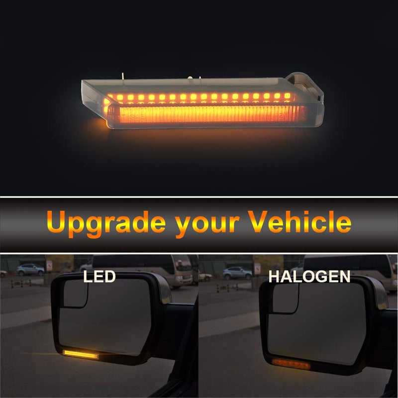 Gempro أضواء إشارة الانعطاف الجانبية LED من جيمبرو للأمبير المتسلسل لسيارات فورد F150 رابتور 2004-2014 ولينكولن مارك LT لمرايا السحب، عدسات مدخنة - Image 5